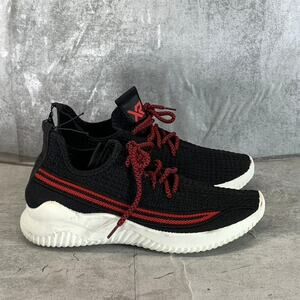 XRAY FOOTWEAR Men's Black/Red Knit Breathable Niko Lace-Up Sneakers SZ 8